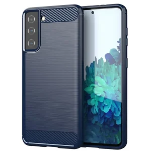 carcasa flexibila carbon galaxy s albastru klap ro